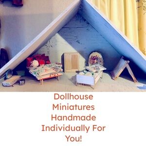 Handcrafted Dollhouse Miniature Bedroom Furniture